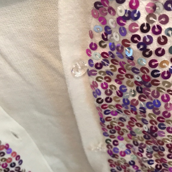 Sparkly Whitish Cream Cardigan with sequins - Picture 6 of 6